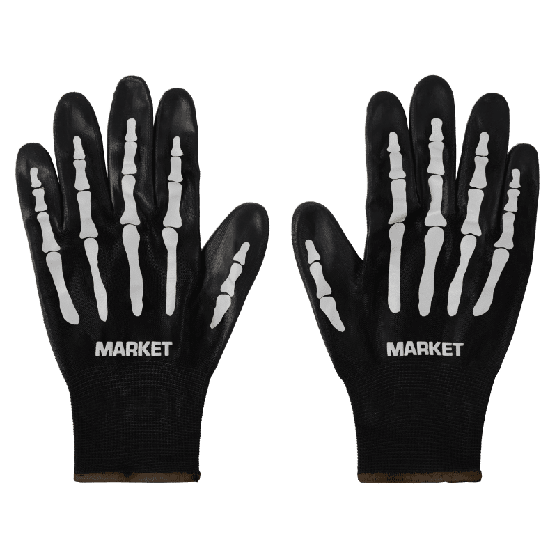 350001128 RANDOM WORKSHOP SKELETON GLOVES BLACK WHITE