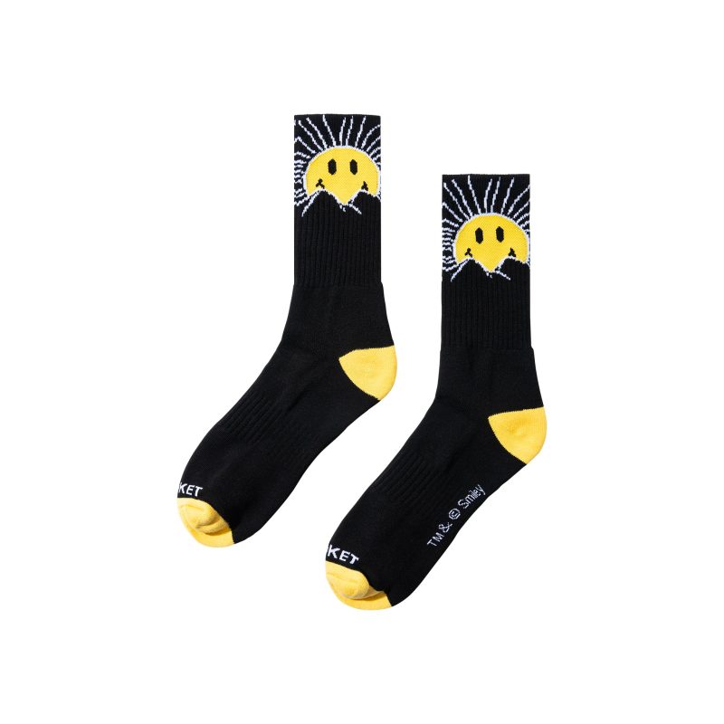 360001464 SMILEYSUNRISESOCKS BLACK 01