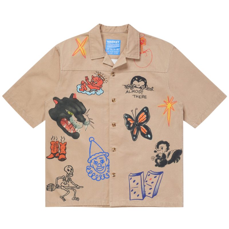 369000093 ALMOST THERE SS BUTTON UP SHIRT KHAKI 1