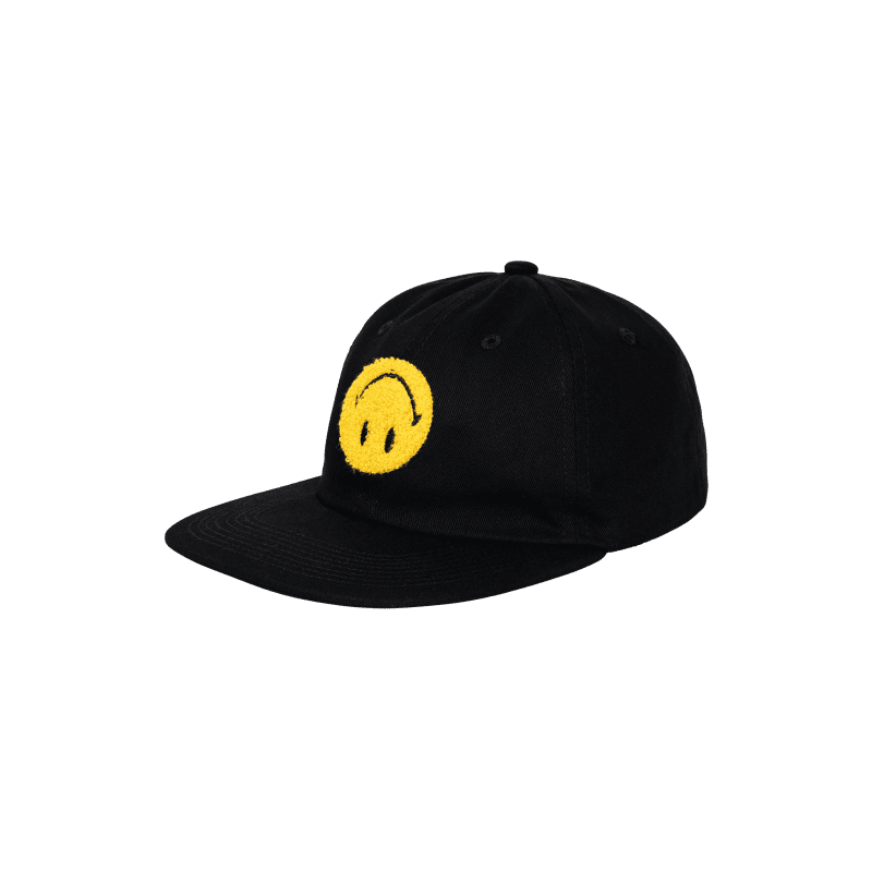 390000324 SMILEYUPSIDEDOWN6PANELHAT BLACK 02