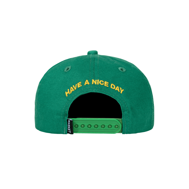 390000324 SMILEYUPSIDEDOWN6PANELHAT GREEN 03