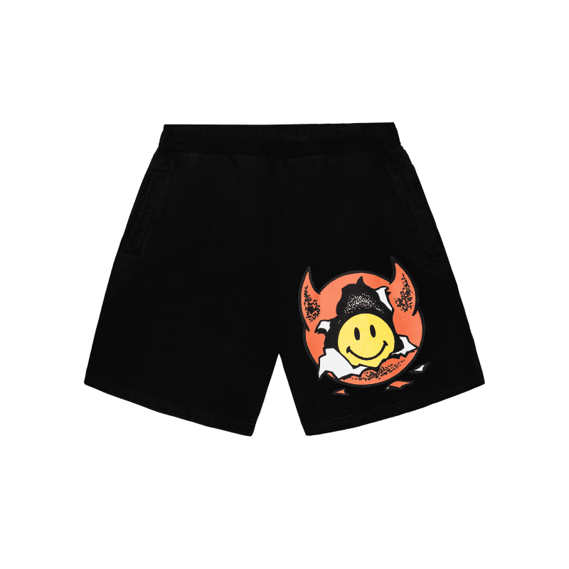 395000626 SMILEYINNERPEACESWEATSHORTS WASHEDBLACK 01