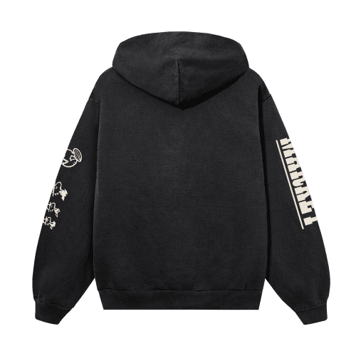 397000598 PEANUTS NEEDLES HOODIE WASHED BLACK 2