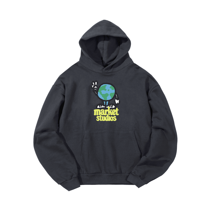 397000663 WORLD PEACE HOODIE WASHED BLACK 01