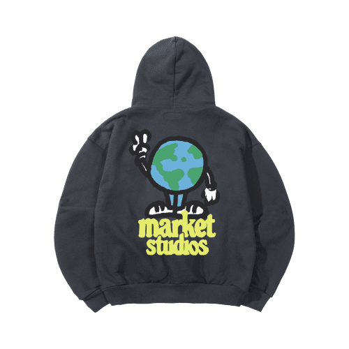 397000663 WORLD PEACE HOODIE WASHED BLACK 02