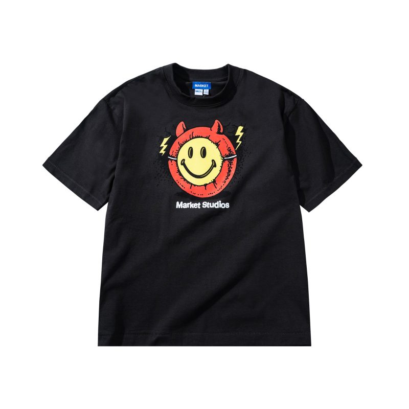 MARKET clothing brand SMILEY MASKED T-SHIRT. Find more graphic tees, hats, hoodies and more at MarketStudios.com. Formally Chinatown Market.