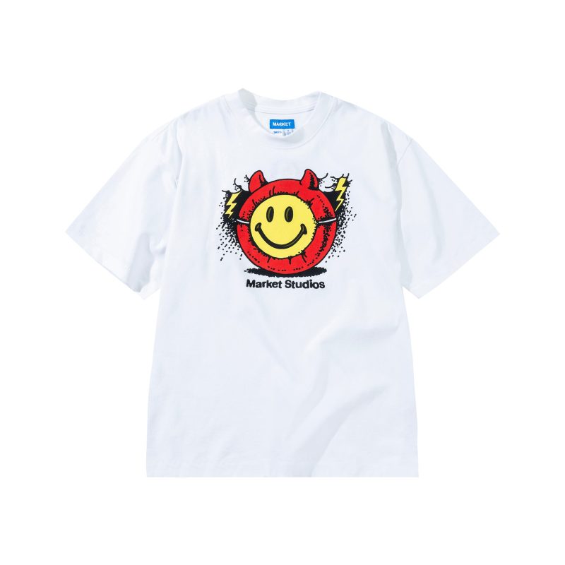 MARKET clothing brand SMILEY MASKED T-SHIRT. Find more graphic tees, hats, hoodies and more at MarketStudios.com. Formally Chinatown Market.