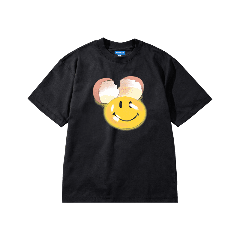 399002065 SMILEYTHISISYOURBRAINT SHIRT WASHEDBLACK