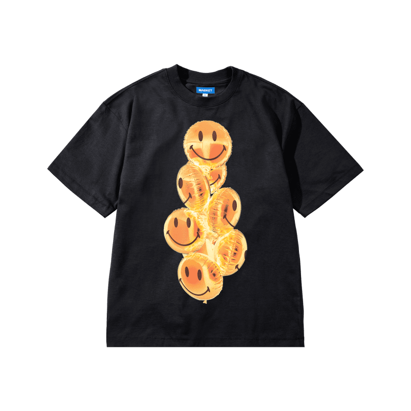 399002066 SMILEYCELEBRATIONT SHIRT WASHEDBLACK