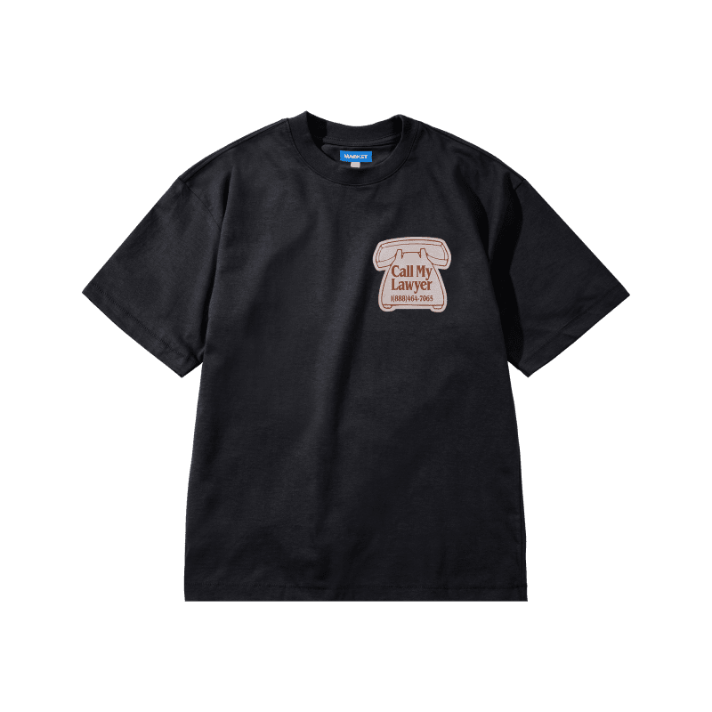 399002073 CALL MY LAWYER MAGNET T SHIRT WASHED BLACK 01