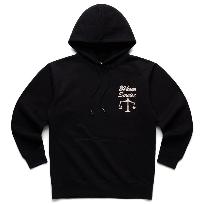 BLACK 24HRLAWYERSERVICEHOODIE 397000396 1