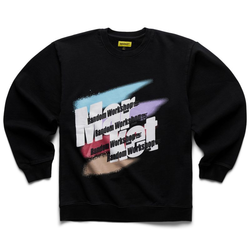 BLACK RANDOMWORKSHOPSPLATTERCREWNECKSWEATSHIRT 396000857 1