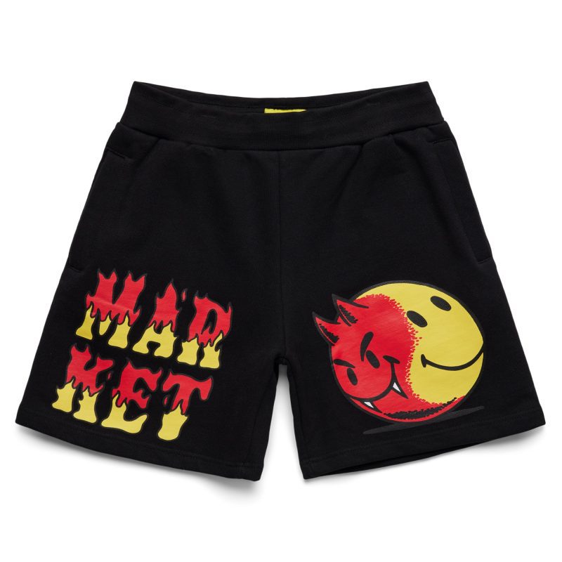 BLACK SMILEY GOOD AND EVIL SWEATSHORT 395000453 1