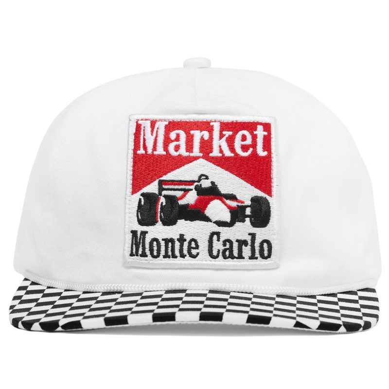 WHITE MARKET RACING CHECKERED HAT 390000146 1